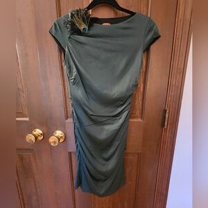 ALI RO- SPRUCE GREEN SILK DRESS SIZE 2
